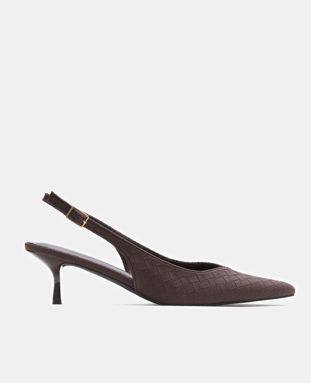 Escarpins effet tressé bouts pointus talons ouverts
