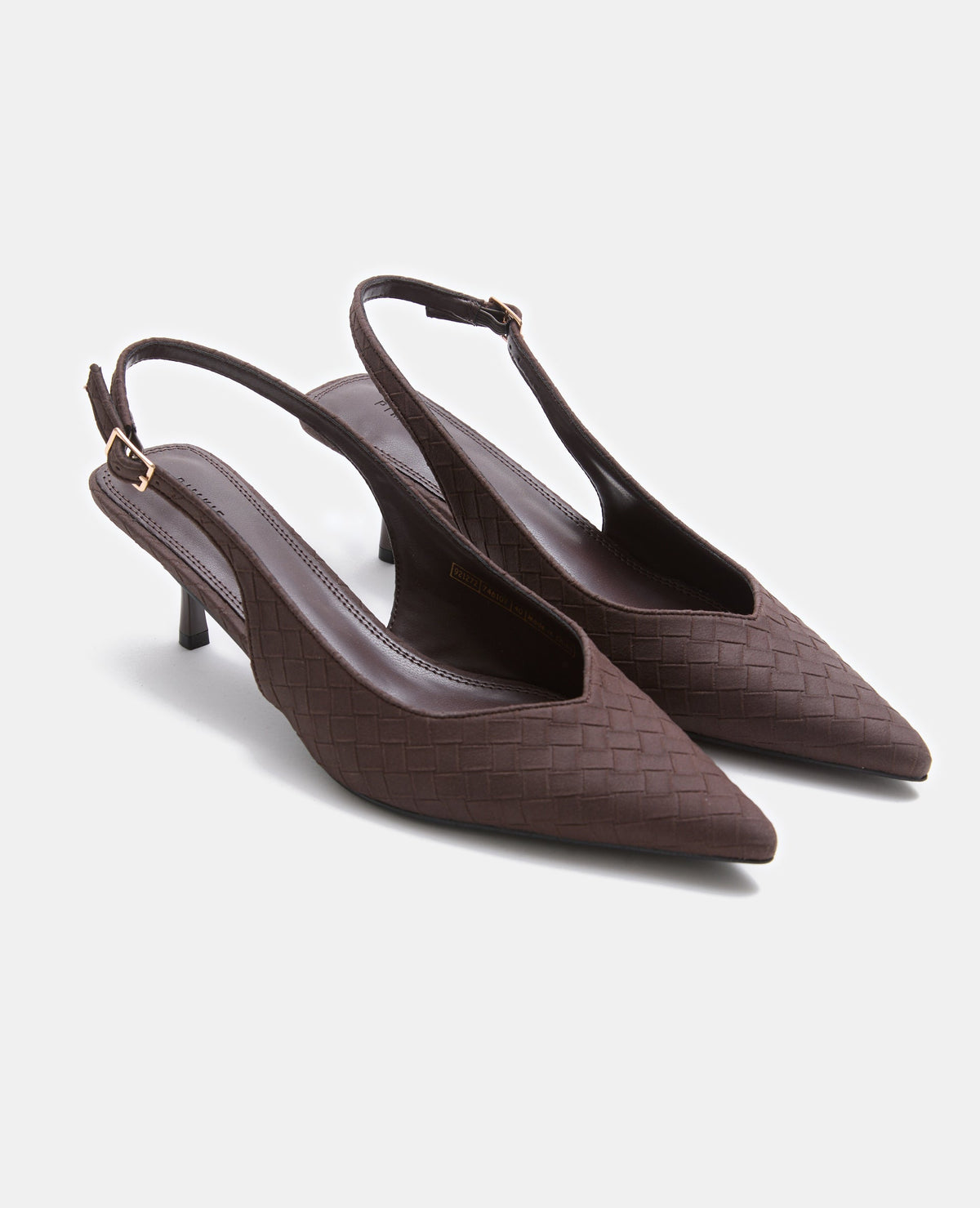 Escarpins effet tressé bouts pointus talons ouverts