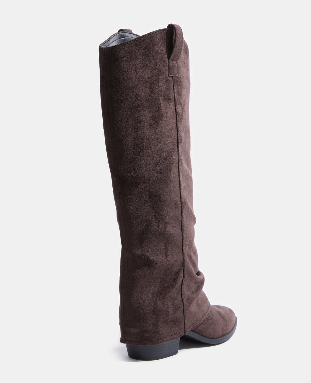 Bottes hautes suédine avec revers et bouts pointus