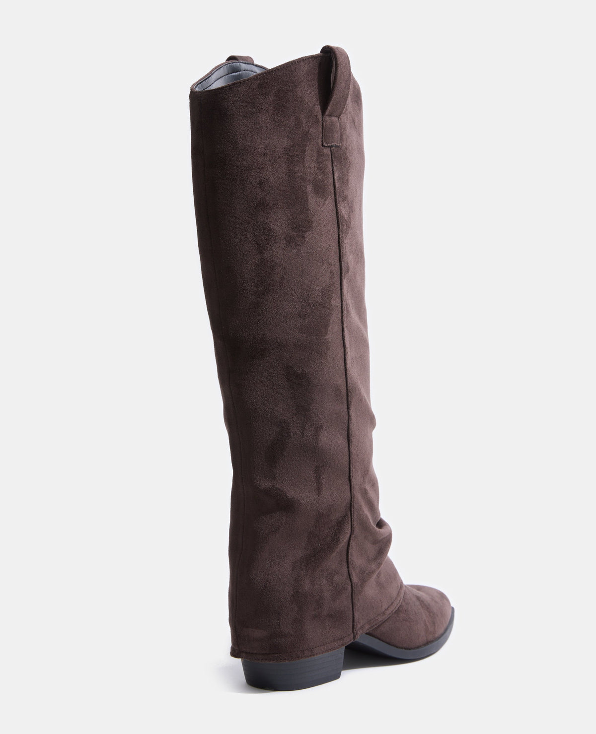 Bottes hautes suédine avec revers et bouts pointus
