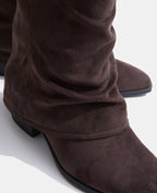 Bottes hautes suédine avec revers et bouts pointus