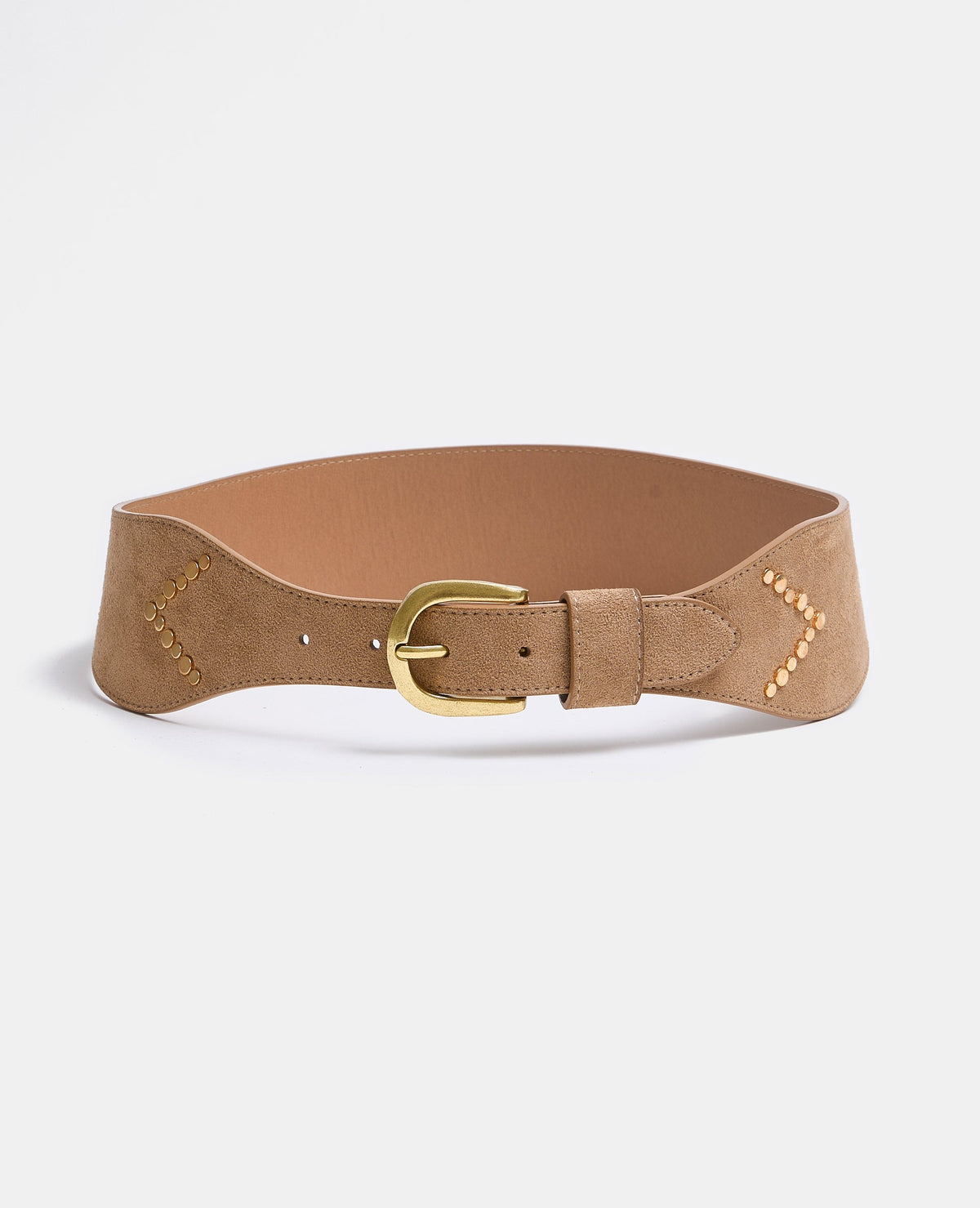 Ceinture large en suédine avec clous