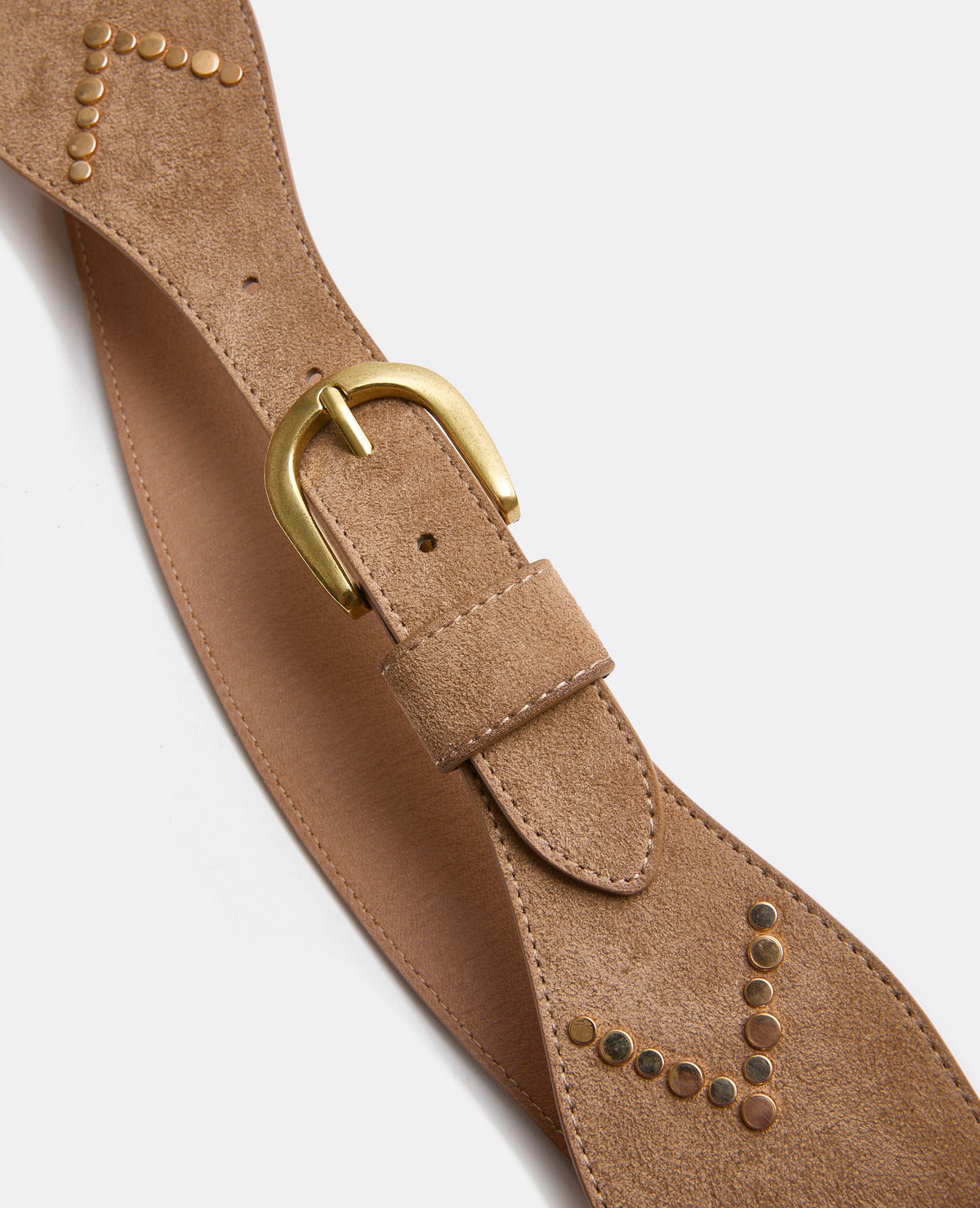 Ceinture large en suédine avec clous