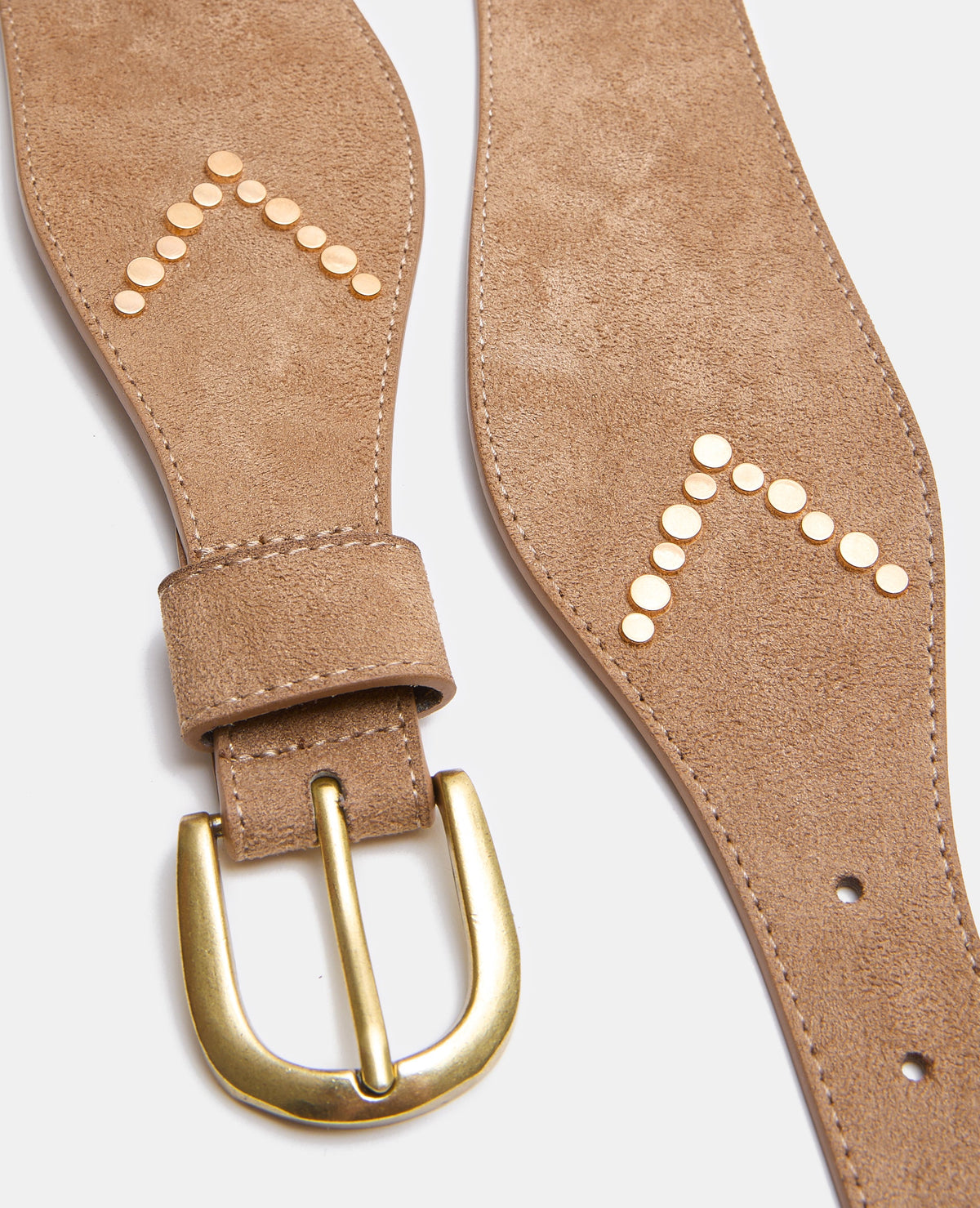 Ceinture large en suédine avec clous