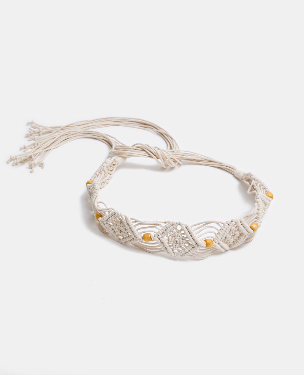 Ceinture à nouer en cordes avec perles