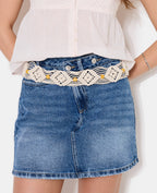 Ceinture à nouer en cordes avec perles