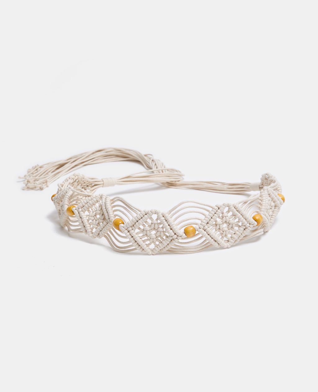 Ceinture à nouer en cordes avec perles