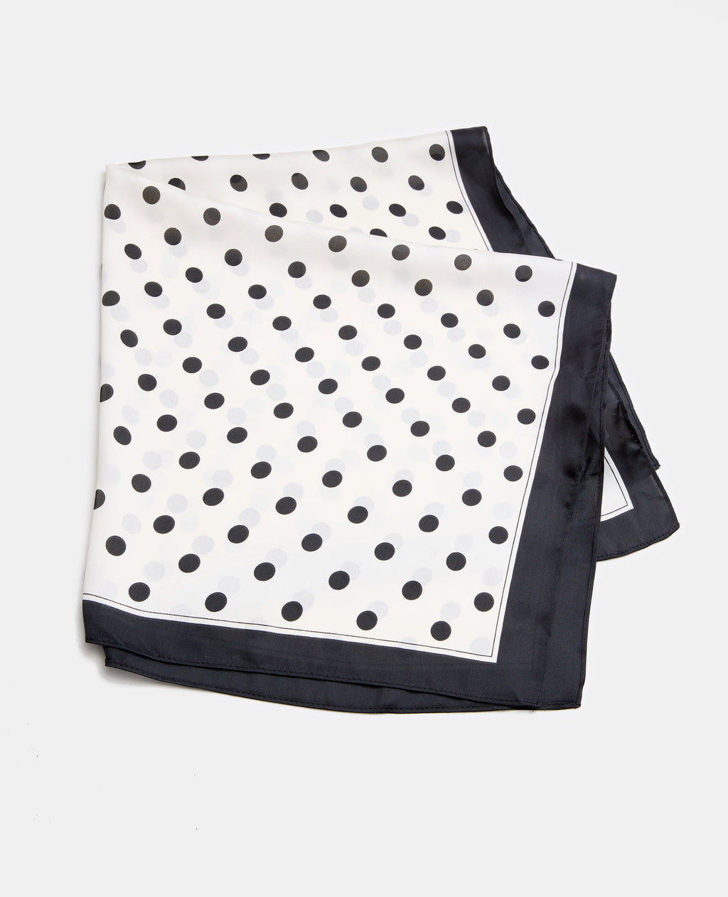 Foulard en satin motif pois