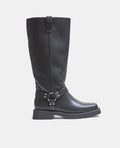 Bottes hautes style motard avec boucle et clous