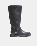 Bottes hautes style motard avec boucle et clous