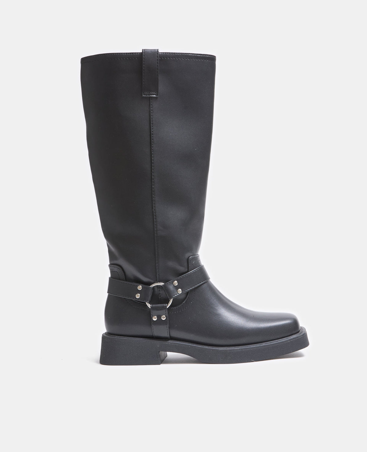Bottes hautes style motard avec boucle et clous