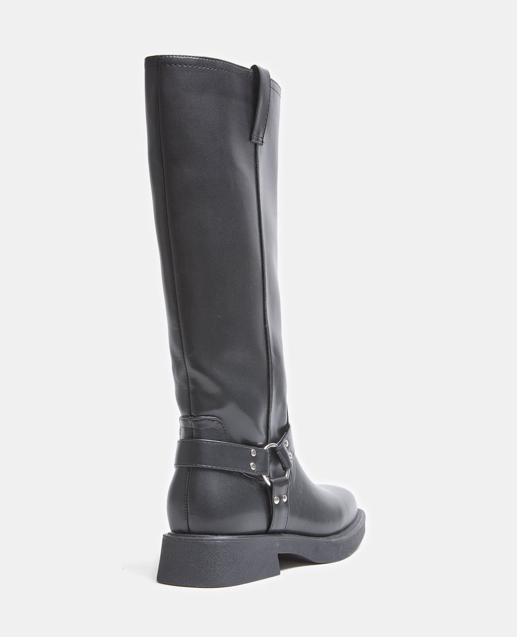 Bottes hautes style motard avec boucle et clous