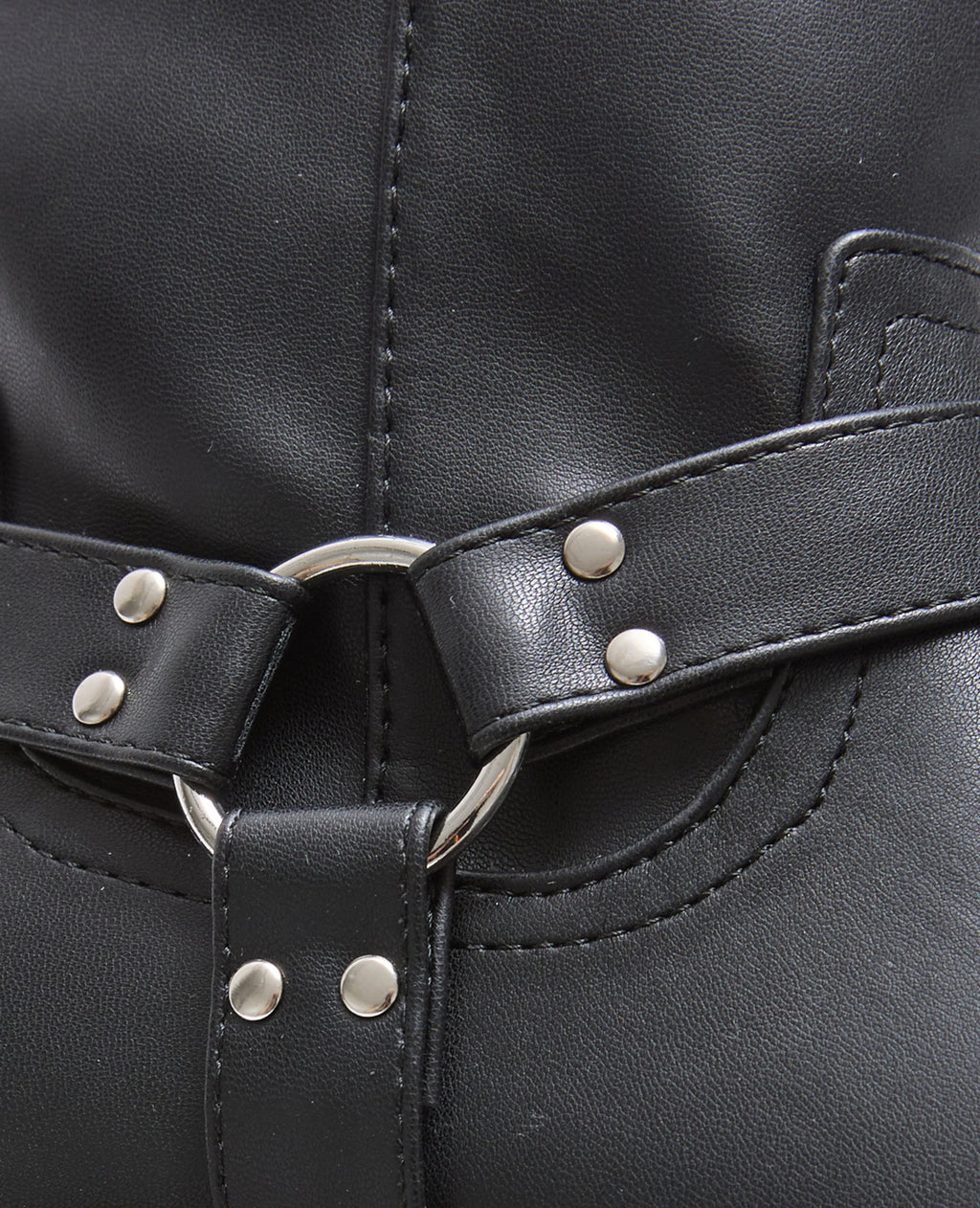 Bottes hautes style motard avec boucle et clous