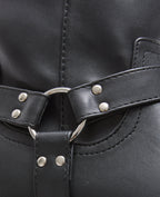 Bottes hautes style motard avec boucle et clous
