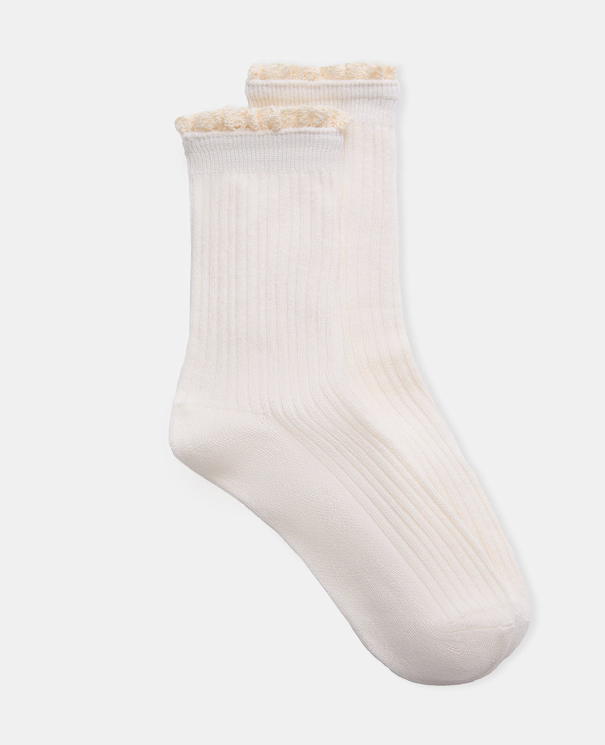 Paire de chaussettes avec bords dentelle crochet