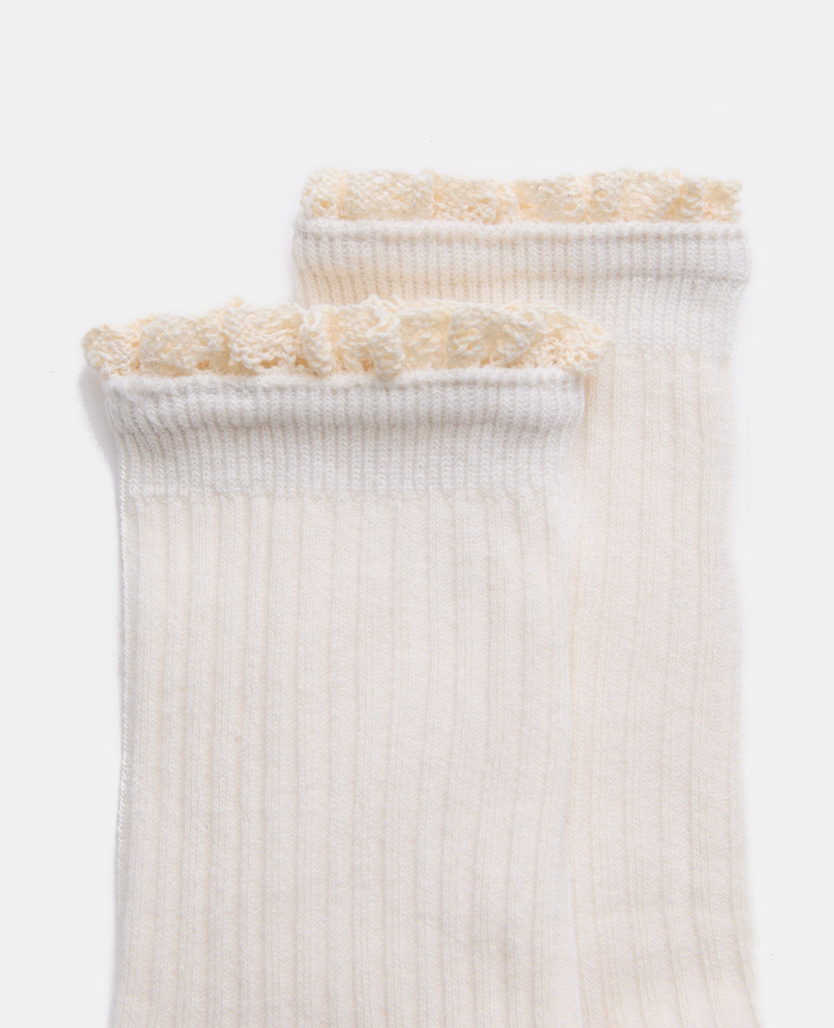 Paire de chaussettes avec bords dentelle crochet