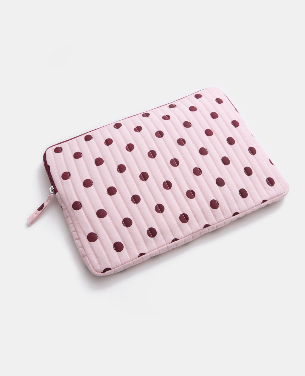 Housse d'ordinateur matelassée motif pois