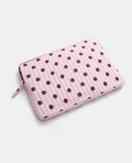Housse d'ordinateur matelassée motif pois