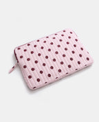 Housse d'ordinateur matelassée motif pois
