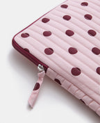 Housse d'ordinateur matelassée motif pois