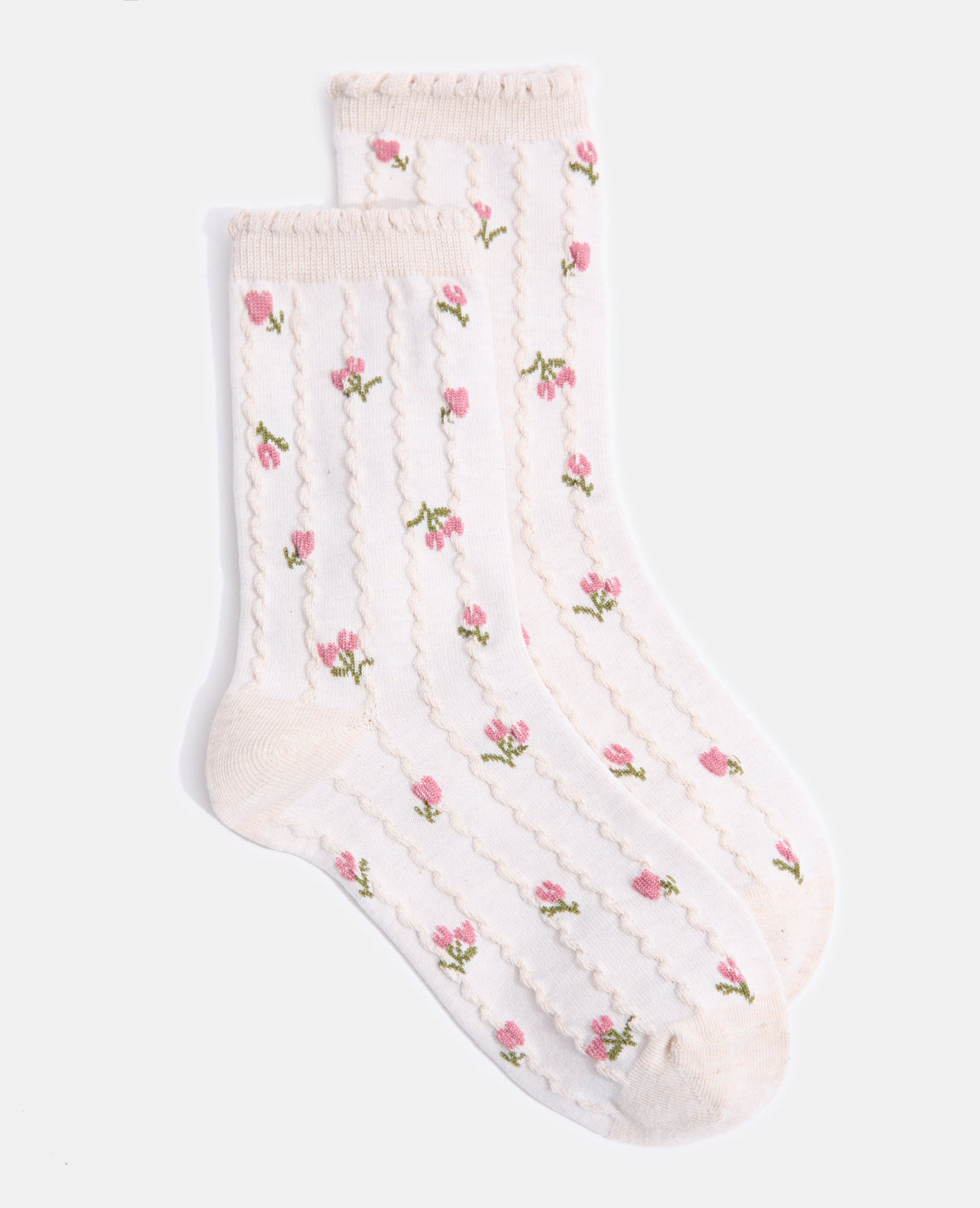 Paire de chaussettes avec fleurs
