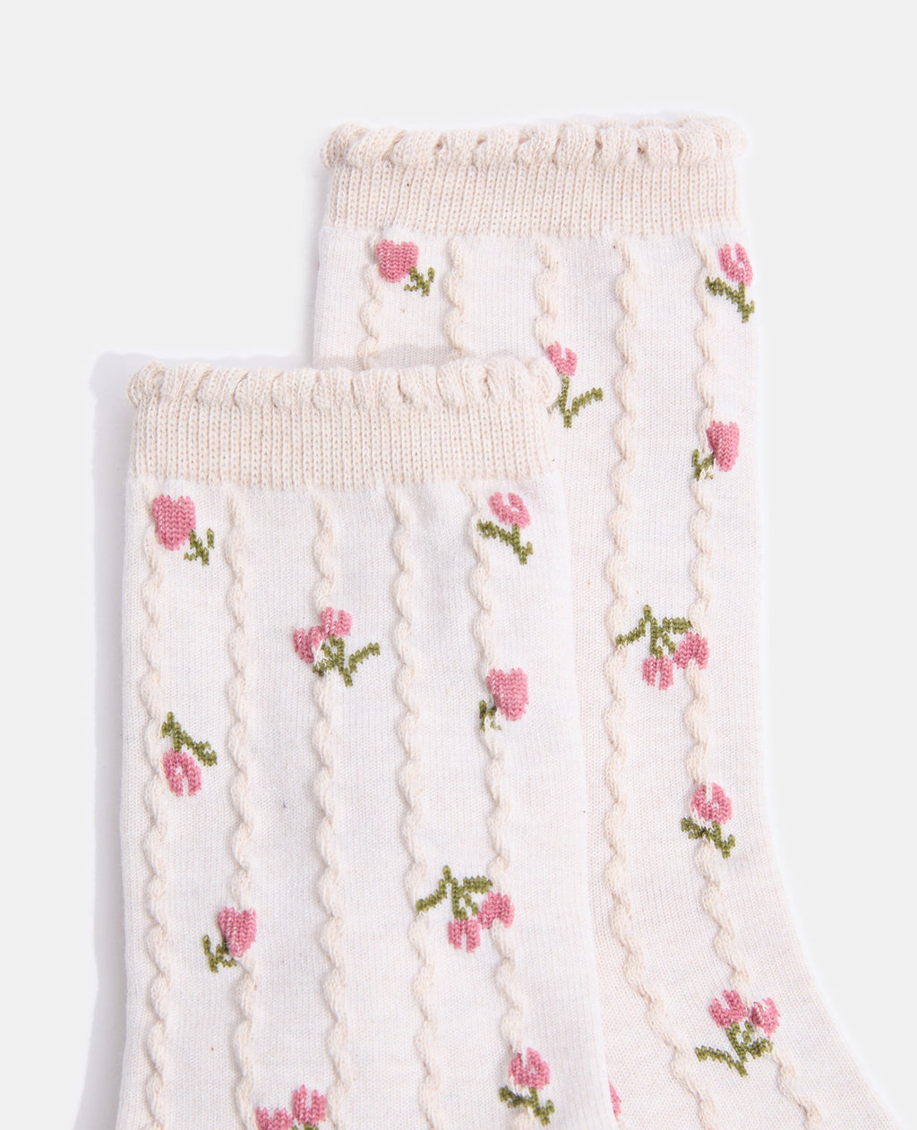 Paire de chaussettes avec fleurs