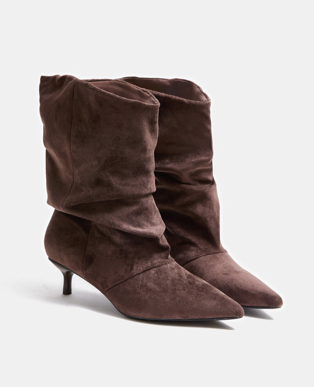 Boots en suédine petits talons tige ample