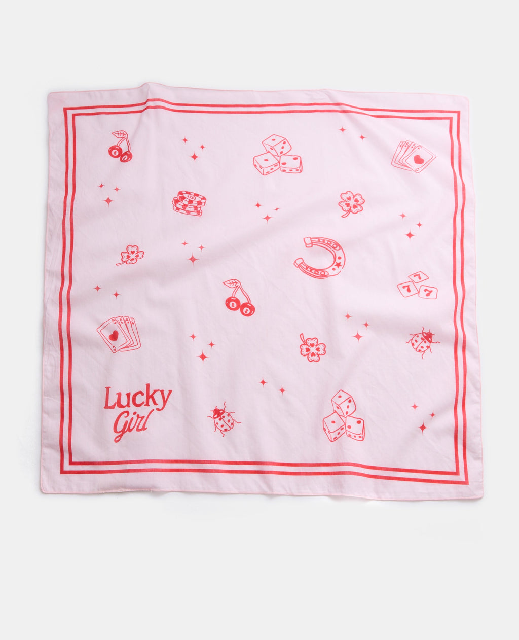 Foulard en tissu motif Lucky girl
