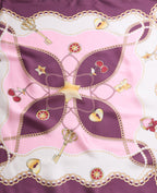 Foulard en satin motif chaînes et charms
