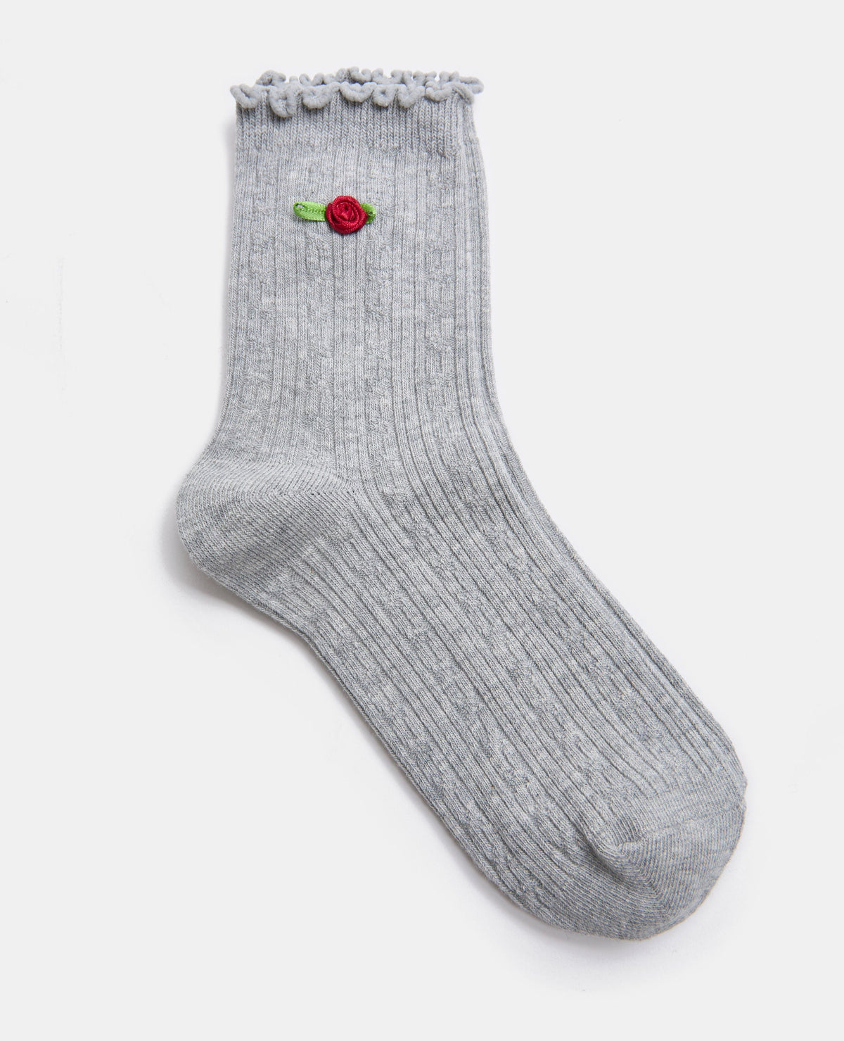 Paire de chaussettes en maille fantaisie avec roses