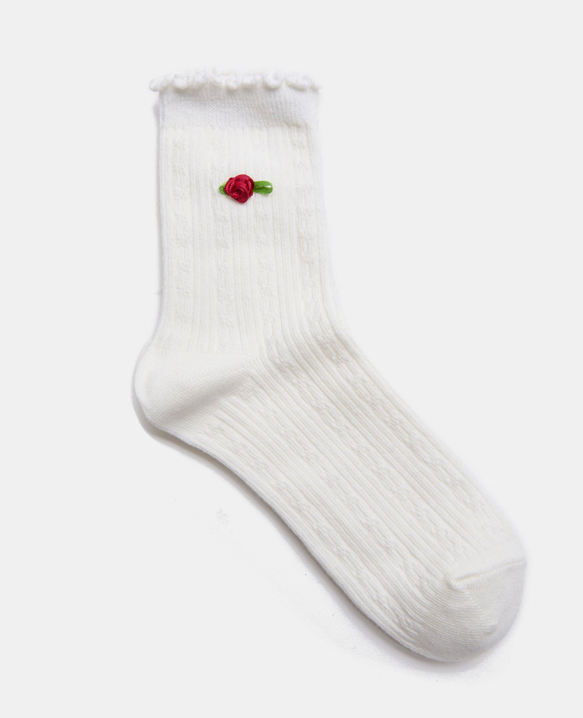 Paire de chaussettes en maille fantaisie avec roses