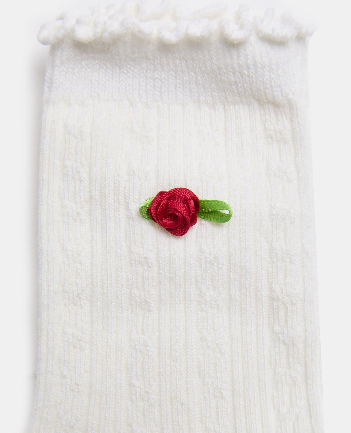Paire de chaussettes en maille fantaisie avec roses