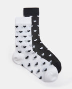 2 paires de chaussettes transparentes avec cœurs