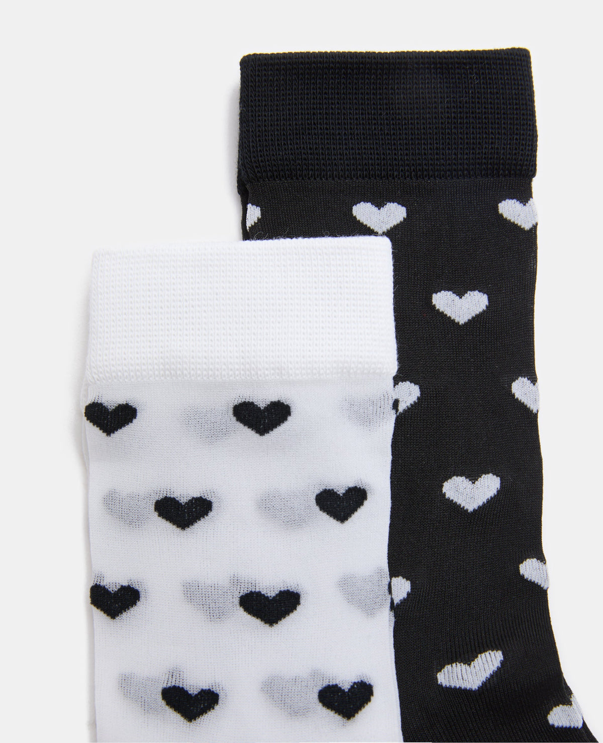 2 paires de chaussettes transparentes avec cœurs