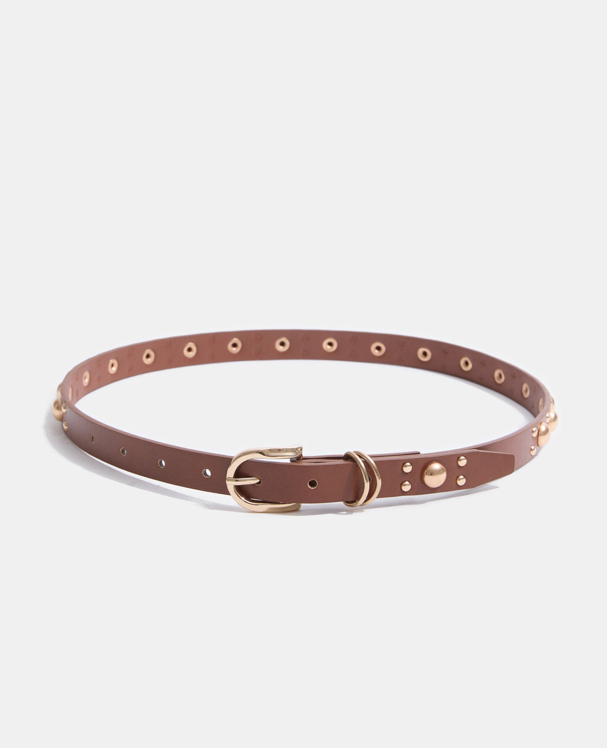 Ceinture fine en simili avec clous