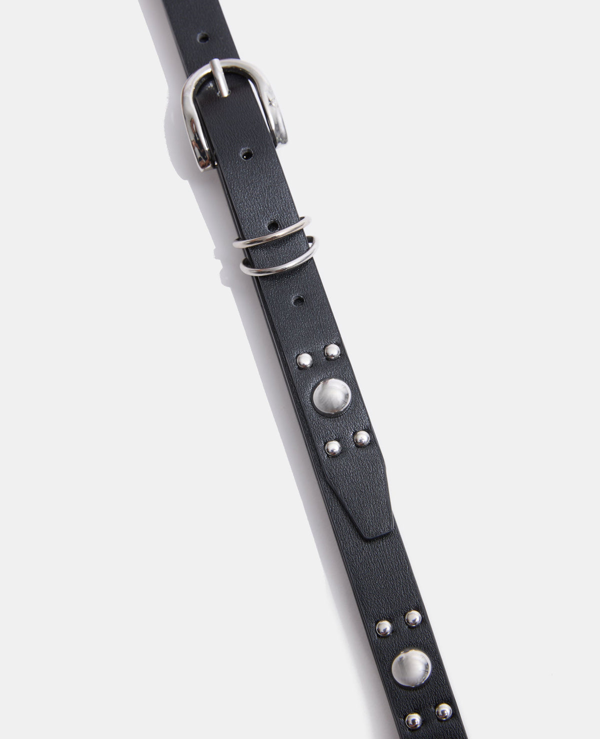Ceinture fine en simili avec clous