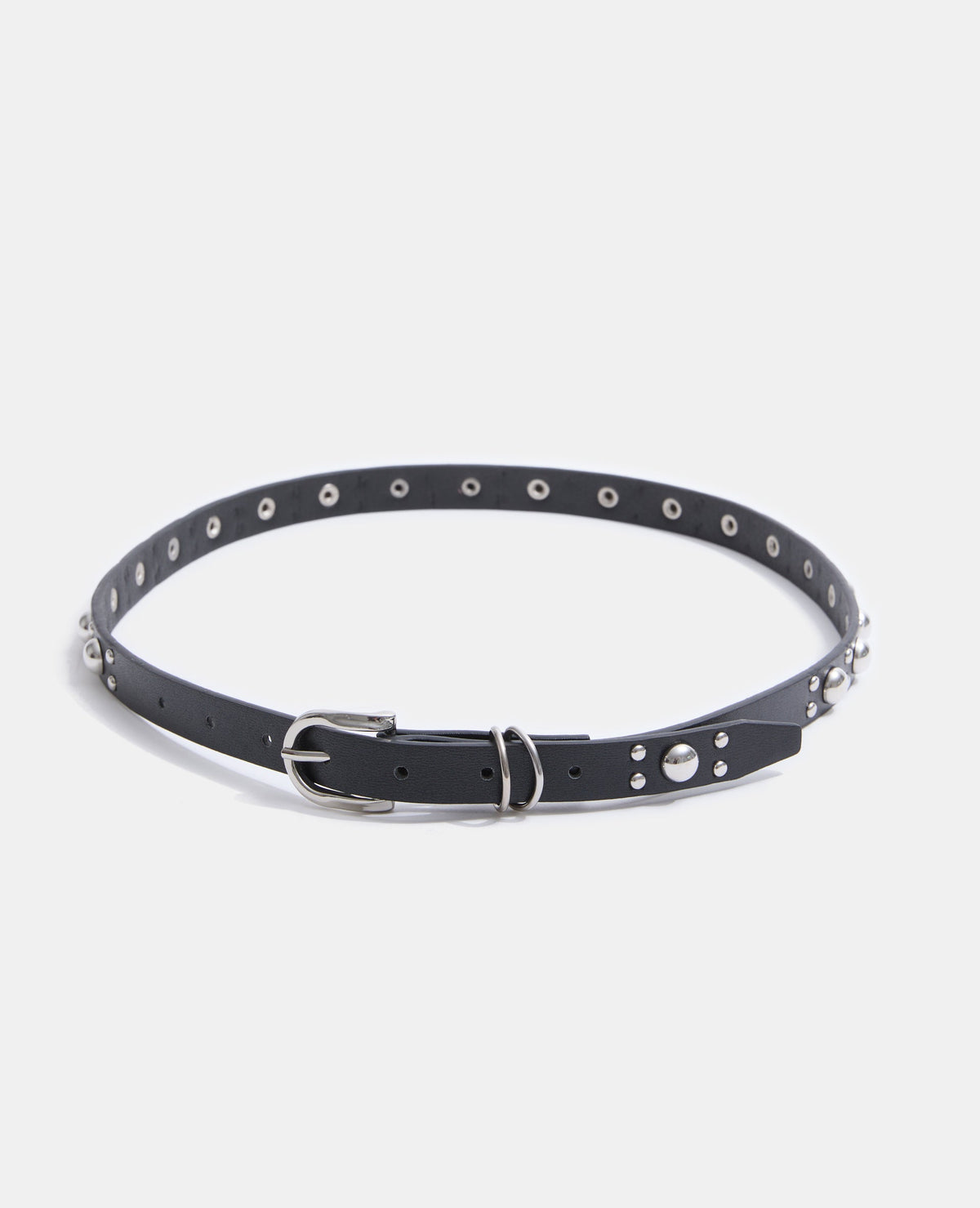 Ceinture fine en simili avec clous