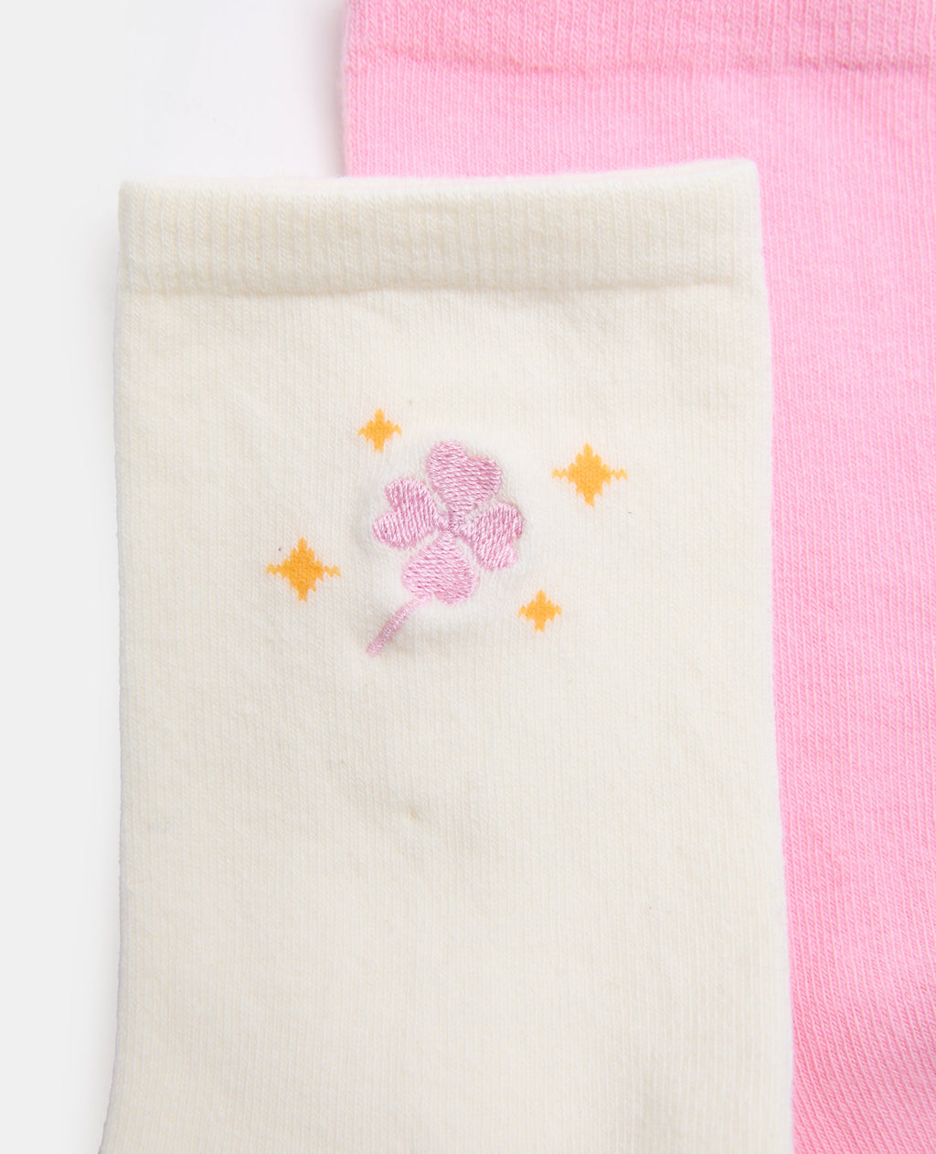 2 paires de chaussettes avec trèfles 4 feuilles