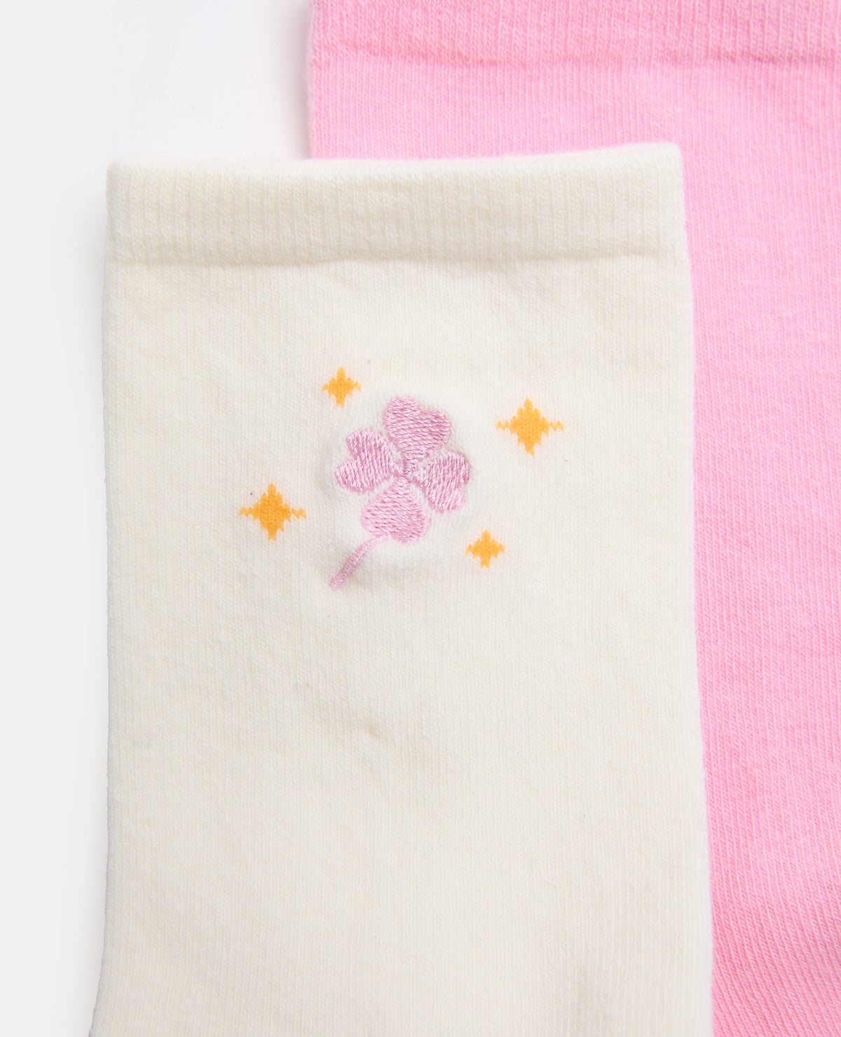 2 paires de chaussettes avec trèfles 4 feuilles