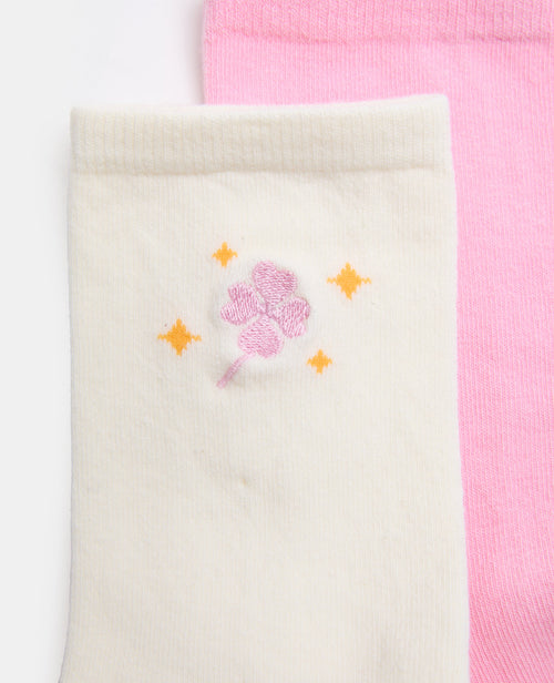 2 paires de chaussettes avec trèfles 4 feuilles