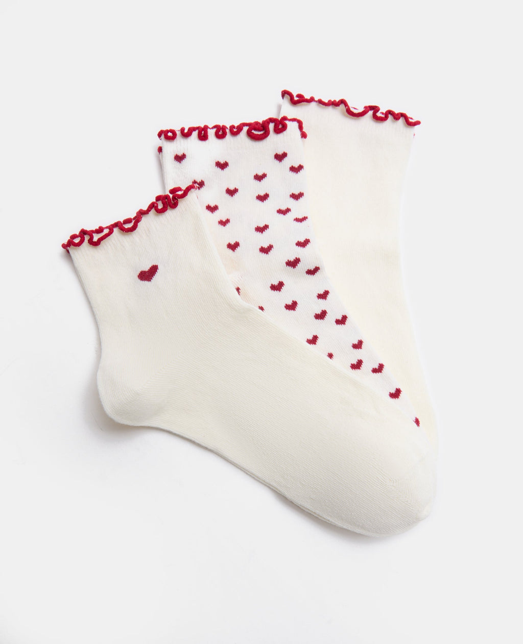 3 paires de chaussettes avec cœurs