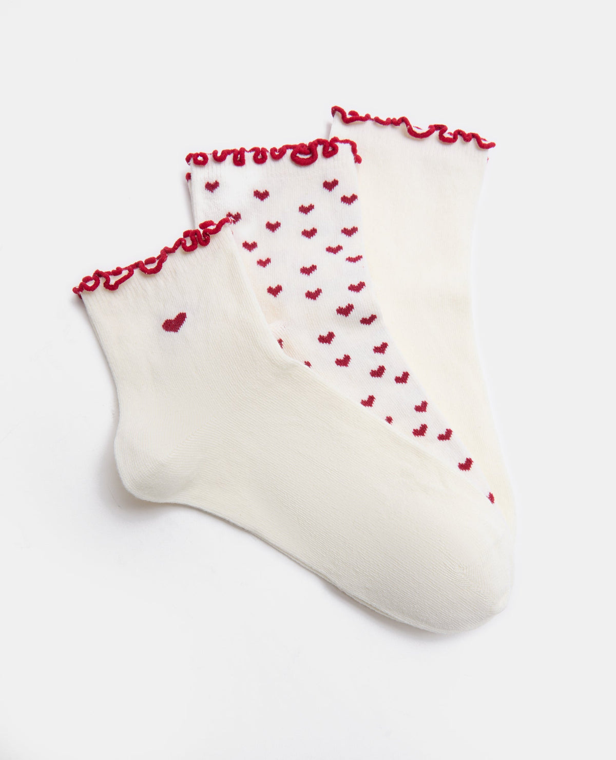 3 paires de chaussettes avec cœurs