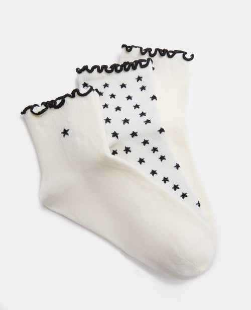 3 paires de chaussettes avec étoiles