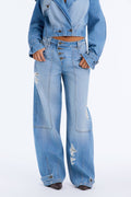 Jean large déchiré Kelsey - Délavage clair