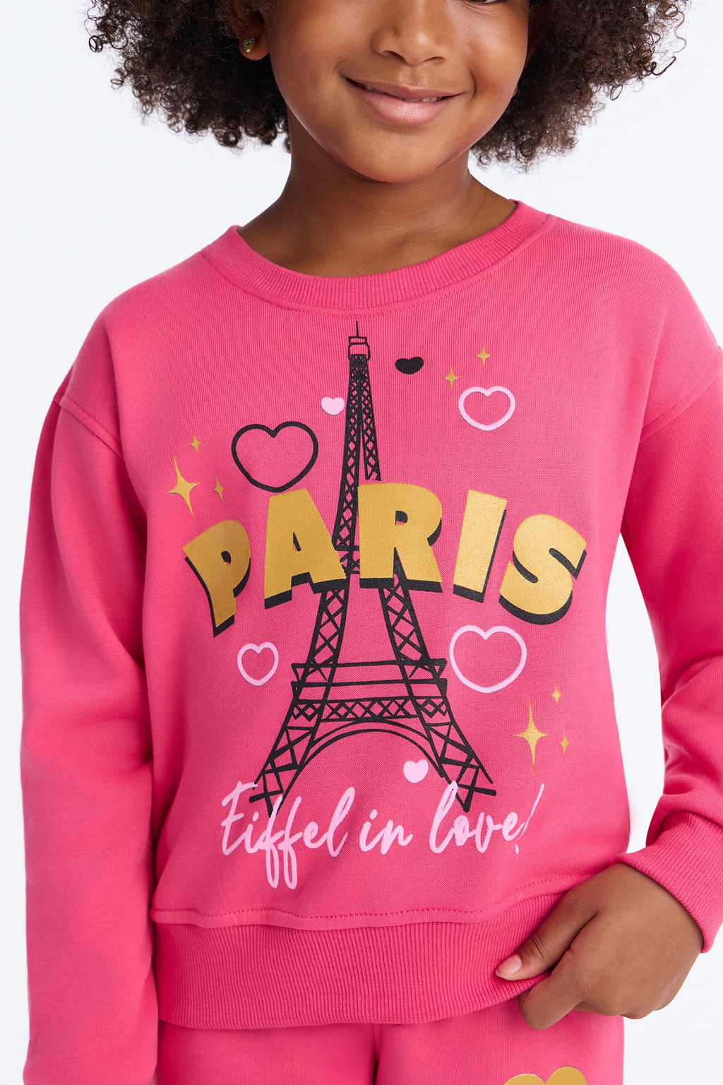 Ensemble jogging Mini Tour Eiffel Amoureuse de Paris – Rose vif