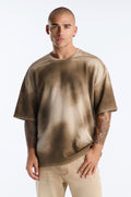 T-shirt en molleton oversize délavé Jay - Marron lavé