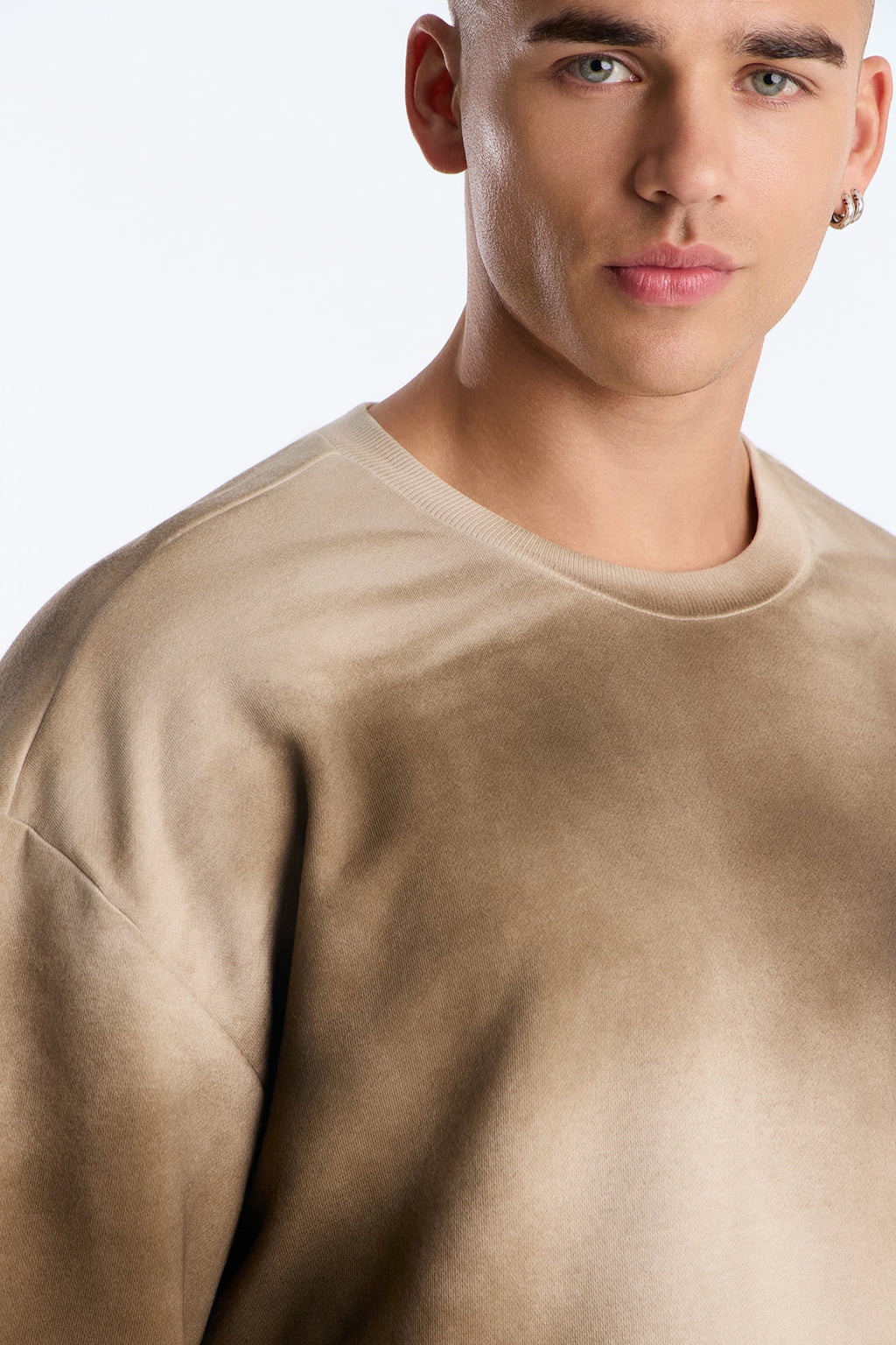T-shirt en molleton oversize délavé Jay - Marron lavé