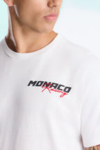 T-shirt amples à manches courtes Monaco Racing - Blanc