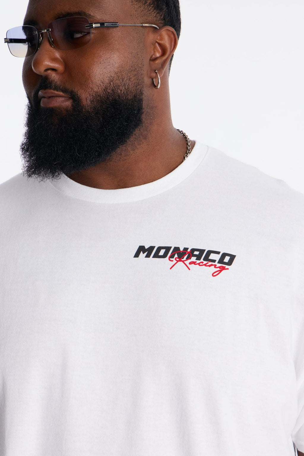 T-shirt amples à manches courtes Monaco Racing - Blanc