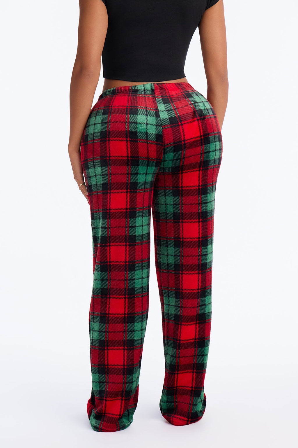Pantalon de pyjama à carreaux des Fêtes – Vert/combiné